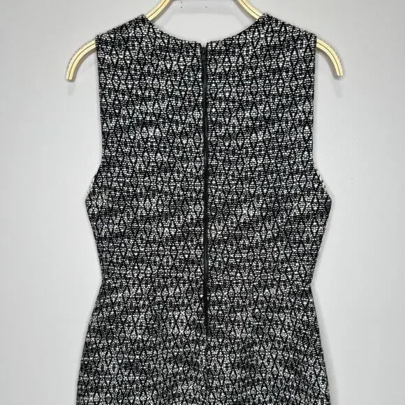 Alice + Olivia Sally Side Zip Tweed Mini Dress 8 Black White Business Casual NEW - Picture 7 of 13